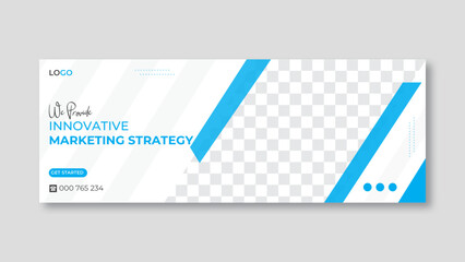 Modern corporate Facebook cover design vector template for digital agency, advertising design, social media banner post, Business conference, abstract background, easy to use and fully editable.