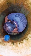 Draining and Cleaning the Water Tower from the Inside