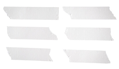 Set of horizontal masking or sticky tape, top view, isolated. Transparent background.