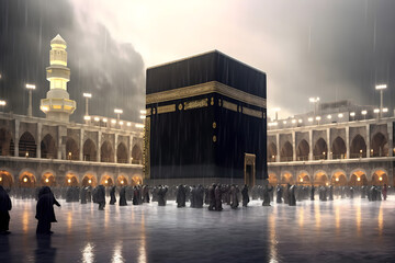 Obraz premium Eid al Adha Mubarak Islamic festival social media banner and Eid Mubarak Post Template sheep and lamb 
