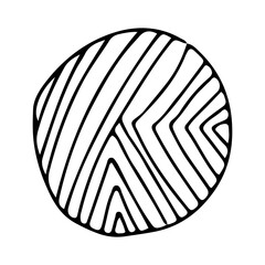 Vector moon circle in doodle style isolated