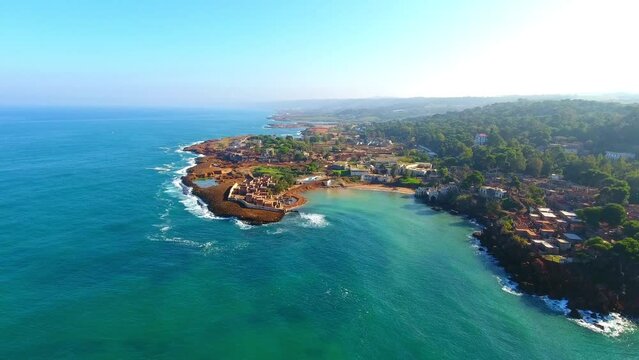 drone shot of the coast of tipaza algeria