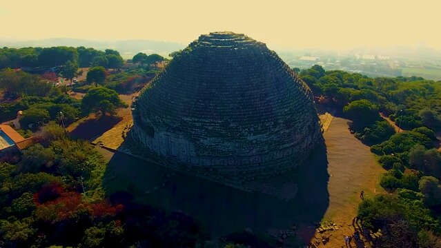 drone shot of the Royal Mausoleum of Mauretania - the tomb of the daughter of cleopatra tipaza algeria