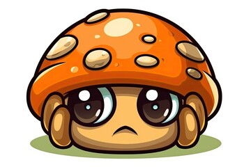 sad mushroom with big eyes Generative AI
