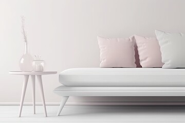 modern white living room with a minimalist design Generative AI