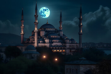 the mosque at night