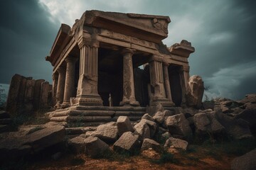 Remains of ancient temple. Generative AI