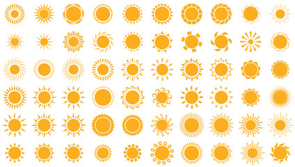 Obraz premium big set shining sunshine icon design vector illustration