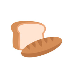 Simple bread vector illustration isolated on white background. Bread cartoon