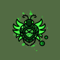 Green bug icon