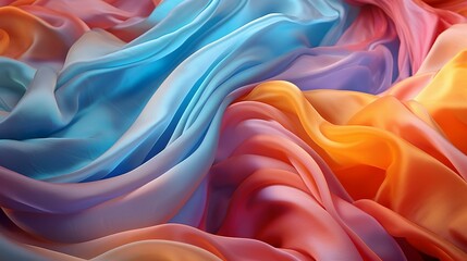 Obraz premium colorful silk fabric textured background graphic resource stock illustration Generative AI
