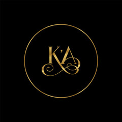 KA Monogram Logo Luxury and Elegant - obrazy, fototapety, plakaty