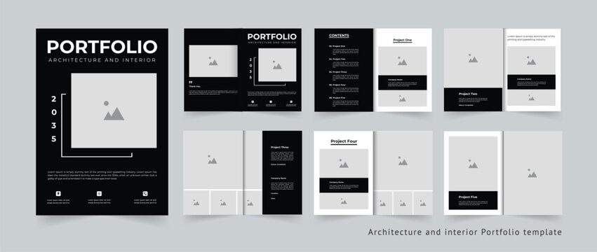 Architecture And Interior Portfolio Template Design A4 Size Print Ready Portfolio Template