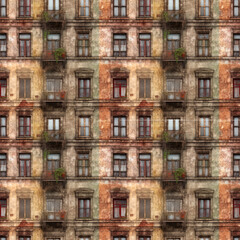 facade of building fractal, pattern infinite