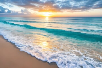 Fototapeta na wymiar 島のビーチの美しい日の出