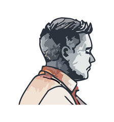 One cheerful businessman drawing