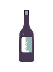 Organic wine bottle celebration and freshness