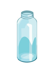 Transparent plastic jar with fresh liquid contents