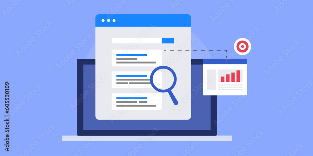 Sticker seo strategy high search engine ranking sending targeted audience to website, business internet lapt