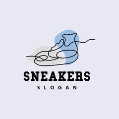 Shoes Logo, Shoes Design Simple Minimalist Line Style, Fashion Brand Vector, Icon Illustration