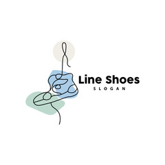 Shoes Logo, Shoes Design Simple Minimalist Line Style, Fashion Brand Vector, Icon Illustration