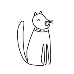 Cat hand drawn outline doodle icon. Domestic animal - cat vector sketch illustration for print, web, mobile and infographics isolated on white background.