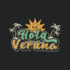hola illustration tropical graphic sunshine design mascot vintage summer t shirt © kaboet