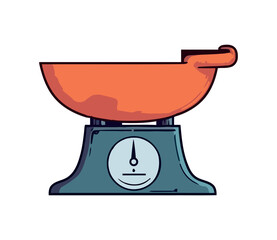 Flat vector icon of antique kitchen balance