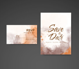 Wedding invitation with abstract watercolor background