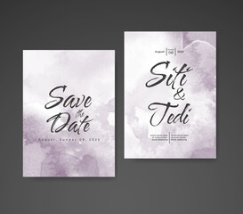 Wedding invitation with abstract watercolor background