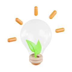 Eco Bulb 3D Icon
