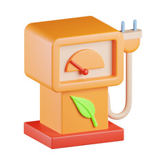 Eco Fuel Gas Pump 3D Icon