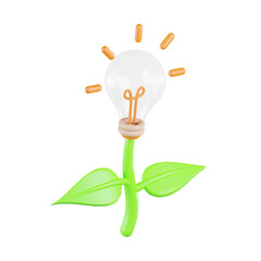 Eco Lamp Electricity 3D Icon