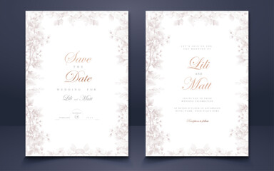 Creative floral wreath wedding invitation card template