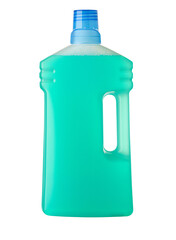 Blue plastic bottle with cap isolated