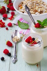 yogurt with muesli and berries