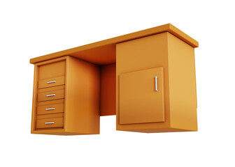 3d wooden table icon isolated object