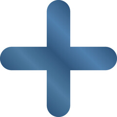 Obraz premium Plus symbol for business or studies in metallic blue