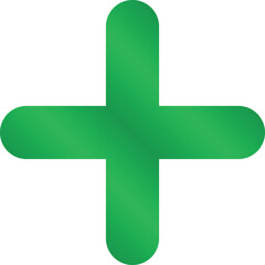 Fototapeta premium Plus symbol for business or studies in metallic green