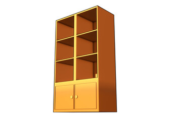 3d wooden cupboard icon isolated object