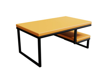 3d wooden table icon isolated object