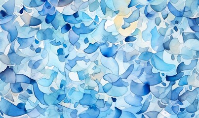 melody of blue paints in watercolor