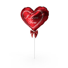 heart shaped lollipop balloons with word i love you