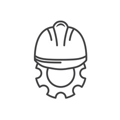 construction helmet gear icon vector element concept design template
