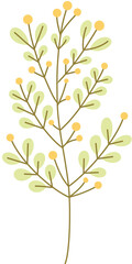 Simple botanical illustration tree with leaves