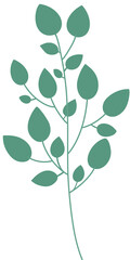 Simple botanical branch with leaves