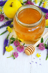 Fresh fragrant flower honey