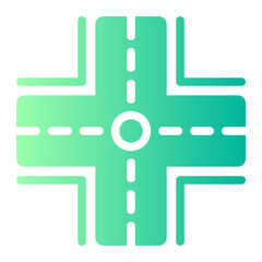 Crossroad gradient icon