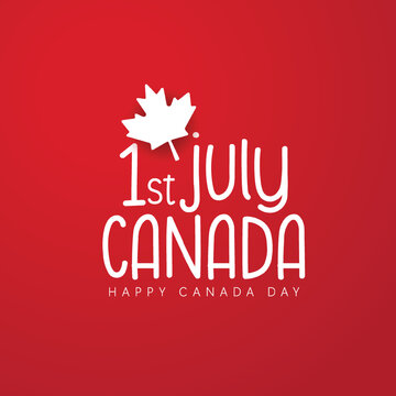 Happy Canada Day Holiday, Canada day in maple leaf flag background with Travel landmarks
