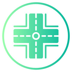 Fototapeta premium Crossroad gradient icon
